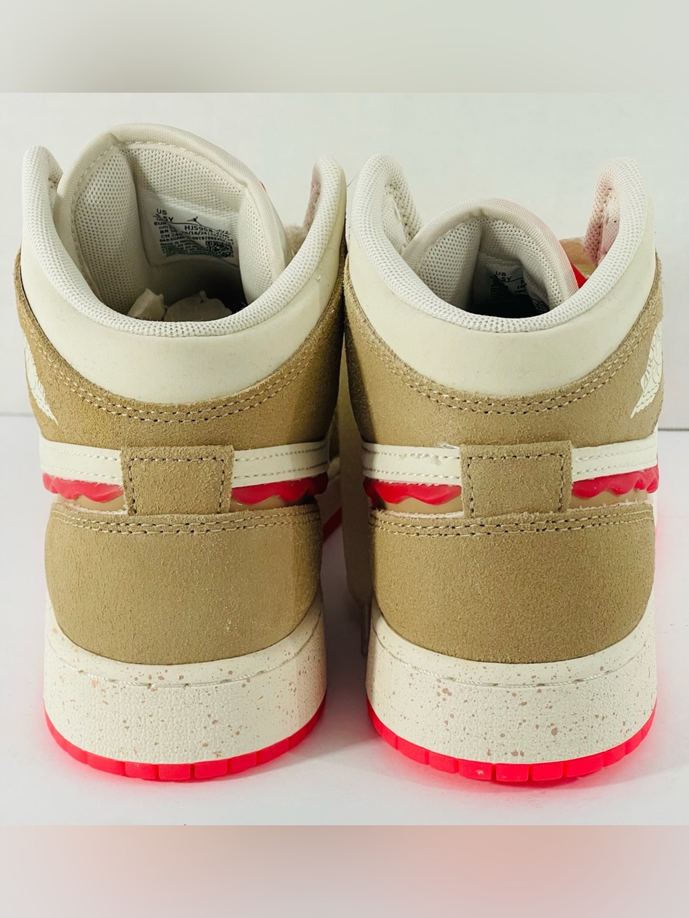 Nike Mid-Top Sneakers in Cream, Tan & Red - Picture 4 of 12